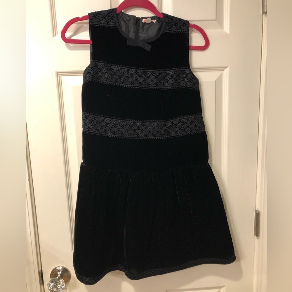 EUC Crewcuts black velvet dress, Size 12